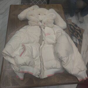 13DE Marzo Doozoo Bunny Hood Puffer Coat size M New OVERSIZED